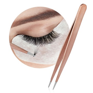 EYENESS Pęseta do przedłużania rzęs Gold V.1