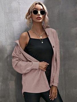 ДЛИННАЯ ВЕЛЬВАЛЬНАЯ РУБАШКА С НИЖНИМ ПЛЕЧЕМ РОЗОВАЯ SHEIN L 40