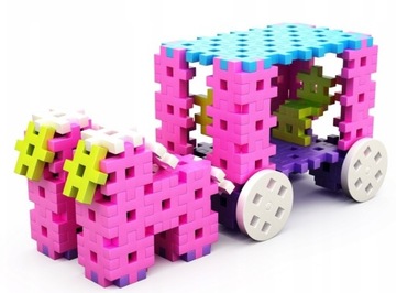 ВАФЕЛЬНЫЕ БЛОКИ MELI BASIC CONSTRUCTOR PINK 400 EL.