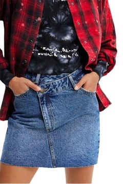 Spódnica damska jeansowa mini DESIGUAL bawełniana modna dżinsowa denim XL
