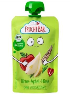 Пюре фруктовий (груша яблуко просо) Біо 100 г, FRUCHTBAR