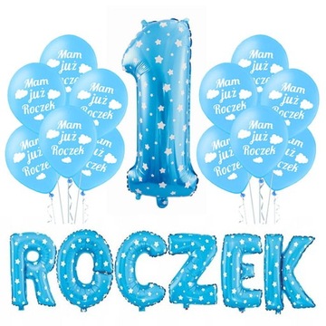 ROCZEK CHŁOPACA ZESTAW BALONÓW 1 URODZINY