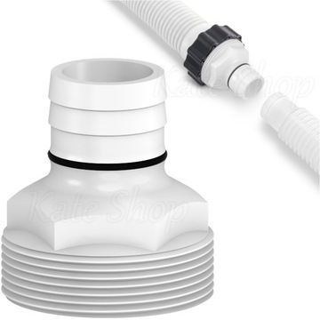 REDUKCJA ZŁĄCZKA Z USZCZELKĄ Adapter Rury Basenowej 32x38mm z Gwintem 60mm