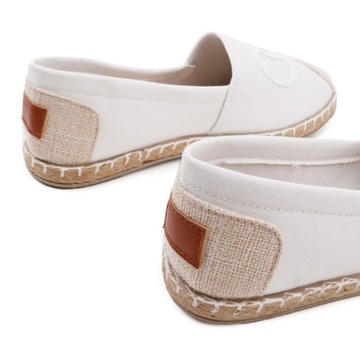 Espadryle białe DAMSKIE półbuty PŁASKIE WYGODNE