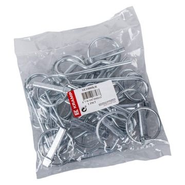 Zawleczki Przetyczki Składane Sprężynowe Proste Zestaw 26szt. Ocynk Kramp