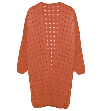 sweter ażurowy kardigan MARTINII L - 3XL rudy
