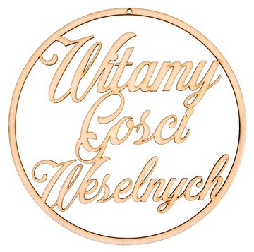 Obręcz WITAMY GOŚCI WESELNYCH 50cm dodatki wesele