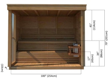 Pure Cube Outdoor KNOTTY кедровая сауна 173x254см