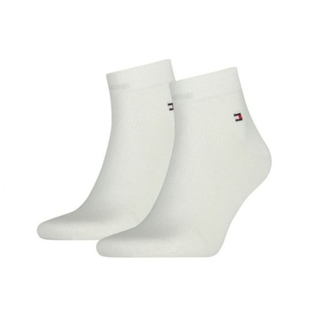 МУЖСКИЕ НОСКИ TOMMY HILFIGER, БЕЛЫЙ ХЛОПОК, 2P, 39-42