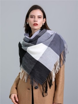 CHUSTA W KRATĘ KASZMIROWA DAMSKA SZAL DAMSKI SZALE