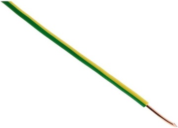 Kabel zasilający, HO7V-U, 2,5 mm², zielony/żółty, 5 m