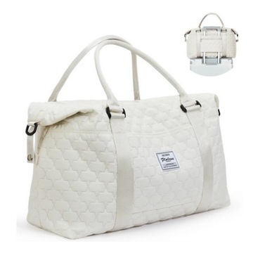 Torba podróżna pikowana Chic Casual kremowa
