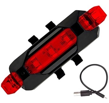 LAMPKA ROWEROWA TYLNA LED USB AKUMULATOR Z UCHWYTEM NA TYŁ CZARNA ZD41A