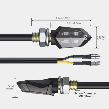 МИНИ ИНДИКАТОРЫ БЛОХ УНИВЕРСАЛЬНЫЕ M8 HOMOLOG E24 СИЛЬНЫЙ СВЕТ 4 ШТ