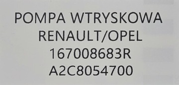 NOVÁ ORIG. ČERPADLO VSTŘIKOVAČE RENAULT MASTER III / TRAFIC OPEL VIVARO MOVANO B