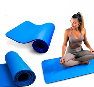 MATA DO ĆWICZEŃ JOGA FITNESS - STAR GRUBA NIEBIESKA GIMNASTYCZNA 183x61x1,0