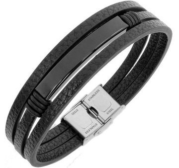 Bransoletka skórzana dla MĘŻA TATY GRAWER prezent