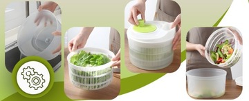 WIRÓWKA DO SAŁATY SUSZARKA DUŻA MISKA DO WARZYW OWOCÓW OSUSZACZ CEDZAK 2.7L