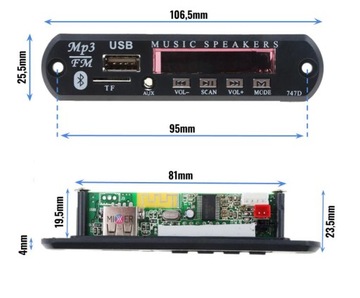 Аудио Mp3 Bluetooth SD Радио Дополнительный модуль USB-пульт дистанционного управления!
