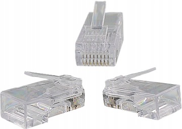 РАЗЪЕМ RJ45 8P8C ПОЗОЛОЧЕННЫЙ ИНТЕРНЕТ-ШТЕК КАТ.5E UTP 100 ШТ.