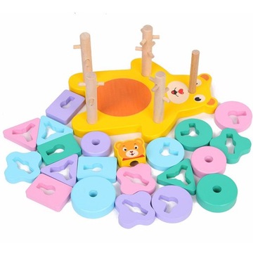 c/ Деревянный строительный блок Медведь для распознавания форм