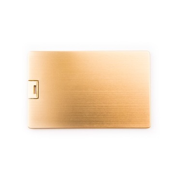 Metalowy Pendrive Karta Złota 32 GB USB 2.0 + Grawer + etui skórzane