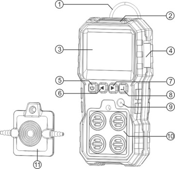 ИЗМЕРИТЕЛЬ КОНЦЕНТРАЦИИ ГАЗА ДАТЧИК O2 CO ДЕТЕКТОР H2S СИГНАЛИЗАЦИЯ ВОСПЛАМЕНЯЮЩИХСЯ ЖКИ ЖК-дисплей