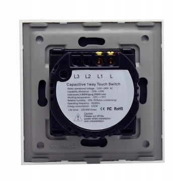 СЕНСОРНЫЙ ВЫКЛЮЧАТЕЛЬ СВЕТА 1K ОДИНАРНОЕ СТЕКЛО