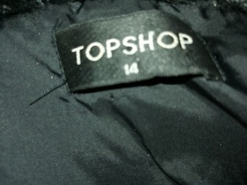 Czarne futerko roz 40-42 jak nowe Topshop