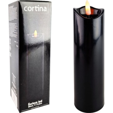 ŚWIECA WKŁAD LED DO ZNICZY 17,5CM - BLACK