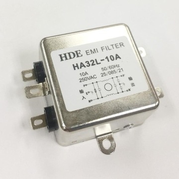 Jednofazowy filtr EMI, HA32L A 10 A 250 V 50/60 Hz Przeciwzakłóceniowy