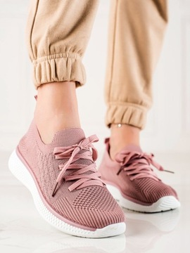 Różowe buty sportowe damskie sznurowane r.37