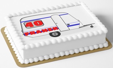PAPIER WAFLOWY KAMPER KAMPING OBÓZ BIWAK BIWAKOWICZ KEMPINGOWA URODZINY
