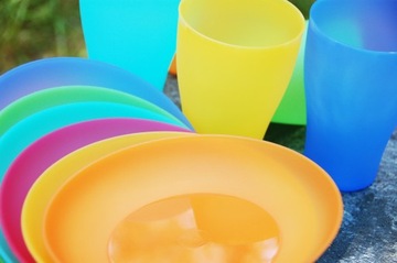 Многоразовые пластиковые тарелки 22 см 8 шт.