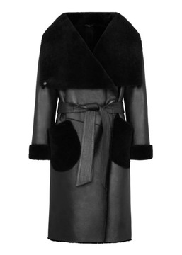 Kożuch o kroju płaszcza oversize AKD-99BL r.3XL