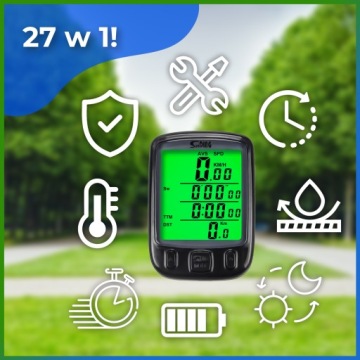Водонепроницаемый ЖК-СЧЕТЧИК ВЕЛОСИПЕДА, СПИДОМЕТР С ПОДСВЕТКОЙ, 27 ФУНКЦИЙ