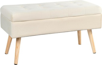 Ławka ze schowkiem Hawthyhome 80 x 43 x 35 cm odcienie beżu B437
