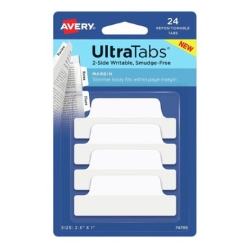 KARTECZKI SAMOPRZYLEPNE INDEKSUJĄCE 24szt Ultra Tabs AVERY ZWECKFORM
