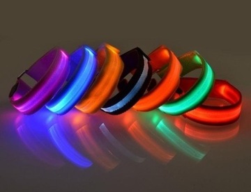 СВЕТЯЩАЯСЯ СВЕТООТРАЖАЮЩАЯ ЛЕНТА РЕМЕНЬ СО СВЕТОДИОДОМ Светоотражающая застежка на липучке Ошейник для рук на ногах