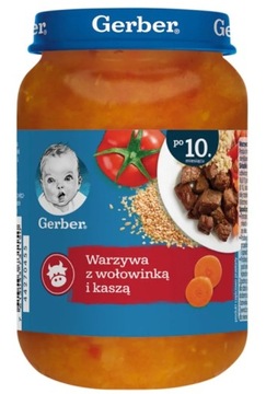 Gerber Obiadek Warzywa z WOŁOWINKĄ I KASZĄ 190g
