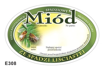 Etykiety na Miód ze Spadzi Liściastej(100szt) E308
