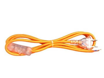 Kabel w oplocie z wtyczką i przełącznikiem 2x0,75