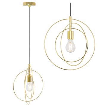 LAMPA WISZĄCA SUFITOWA METALOWA ZŁOTA RUCHOMA