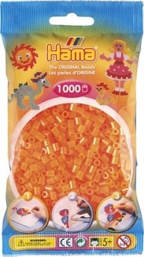 Koraliki 1000 szt. pomarańczowy neonowy HAMA MIDI