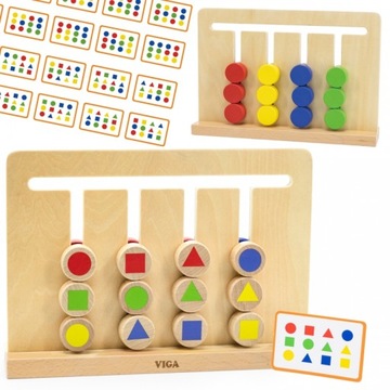 Gra Logiczna Układanie Kolorów i Figur Odwzorowanie Montessori VIGA