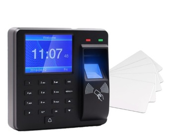 Rejestrator czasu pracy RFID + 15 sztuk zakodowanych kart RFID 125 KHz