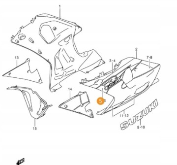 GSX-R GSX600R Naklejka Emblemat 68185-39F10-FM9