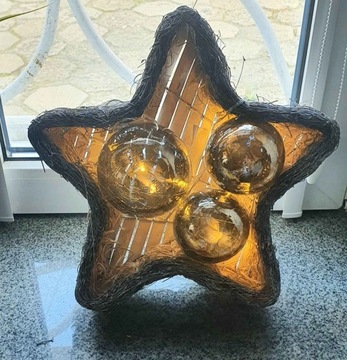 3 kule led lampki szklane zestaw pobite szkło