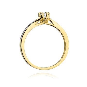 Złoty pierścionek zaręczynowy z brylantami złoto 585 rozmiar 13 GRAWER