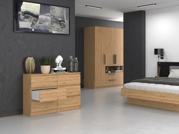 БОЛЬШОЙ СОВРЕМЕННЫЙ КОМОД 120 СМ РУКОВОДСТВЕННЫЙ ДУБ КНИЖНЫЙ ШКАФ ПОЛКИ ШКАФ ДЛЯ ХРАНЕНИЯ СТОЙКА